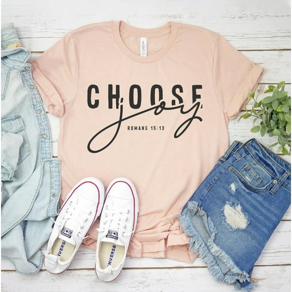 Choose Joy T-shirt Inspirational Shirt Christian Tee Women Top Christmas Gift Jesus Religious Worship Holiday Faith Positive Self Love Motivational