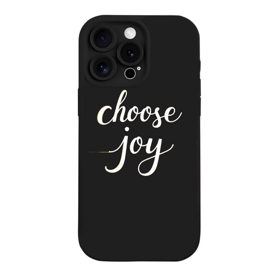 Choose Joy iPhone 15 Pro Case - Lightweight Yellowing Resistant Glossy Finish with Inspirational Cursive Design