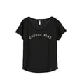 thumbnail image 1 of Choose Kind Women's Fashion Slouchy Dolman T-Shirt Tee Heather Black Large, 1 of 4