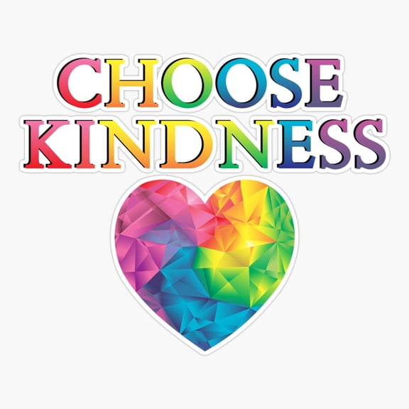 Choose Kindness Kind Stickers - Anti Bullying Rainbow heart Sticker