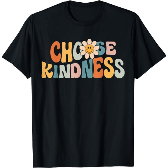 Choose Kindness - Retro Groovy Daisy Be Kind Inspirational T-Shirt