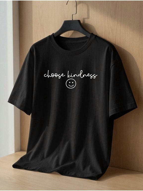 Choose Kindness Smiley Face Positive Vibes Inspirational Creative Graphic For Special Occasions T-Shirt, Size S-5XL