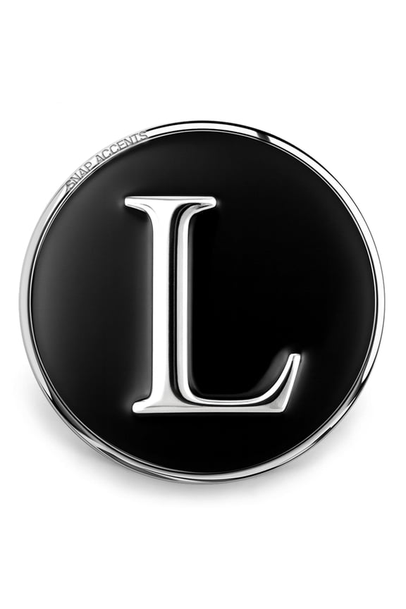 Choose Letter | Black Letter Initial Snap Jewelry Ginger Charm Button, For Interchangeable DIY Customizable Accessories