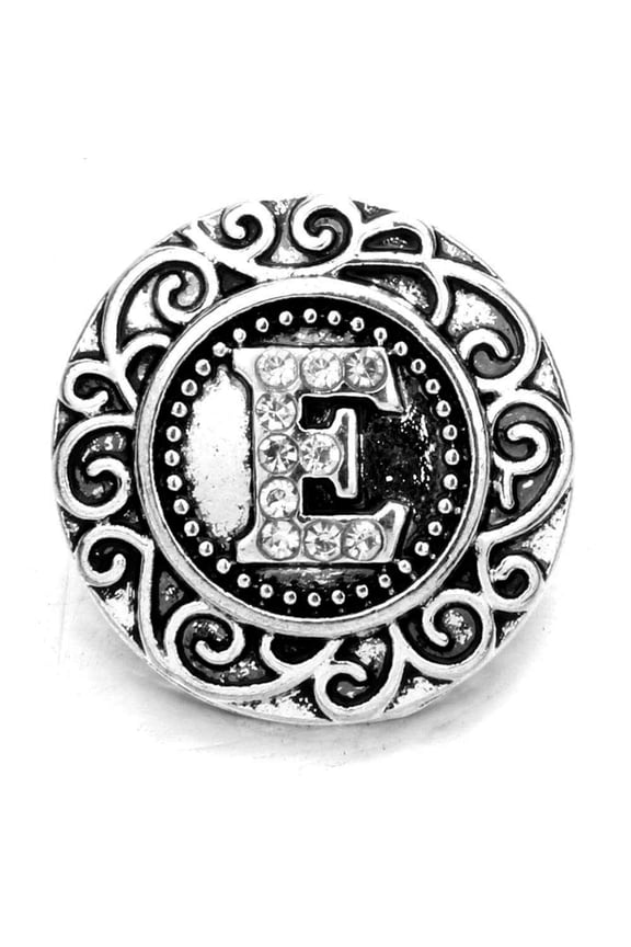 Choose Letter | Rhinestone Letter Initial Snap Jewelry Ginger Charm Button, For Interchangeable DIY Customizable Accessories