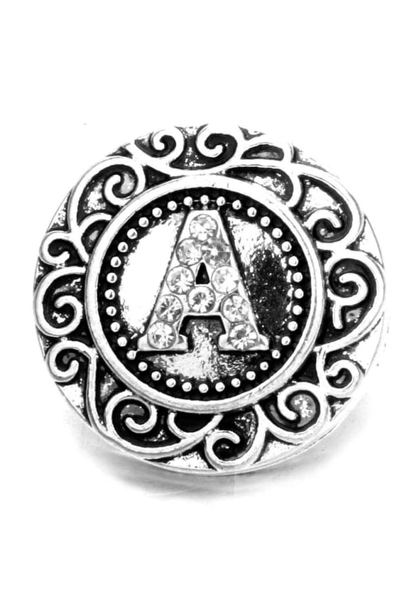 Choose Letter | Rhinestone Letter Initial Snap Jewelry Ginger Charm Button, For Interchangeable DIY Customizable Accessories