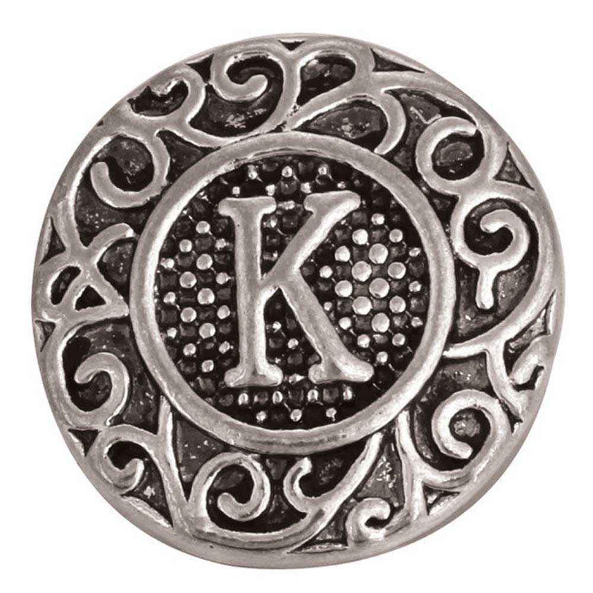 Snap Jewelry Monogram Alphabet Charm - 20MM Black Enamel Letter Button For Custom Bracelets, Necklaces, Keychains