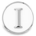 thumbnail image 1 of White Initial Letter Snap Charm Button 18MM for Interchangeable Snap Jewelry Accessories (I), 1 of 9