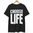 Choose Life Black T Shirt Wham Michael Retro 80