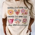 thumbnail image 1 of Choose Love Boho Floral Shirt, Peace Shirt, Inspirational Tee, Kindness Tee, Trendy Shirt, 1 of 2