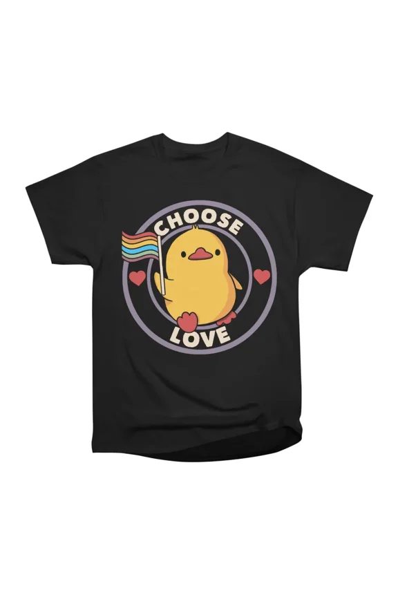 Choose Love Pride Duck by Tobe Fonseca T-Shirt Tee Gift For Him Merch For Her Apparel For