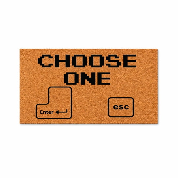 Choose One Doormat, Enter Key Esc Key Design, Funny Gamer Welcome Mat, Video Game Room Decor, Front Door Rug 3443 (36x72 inches) 3443