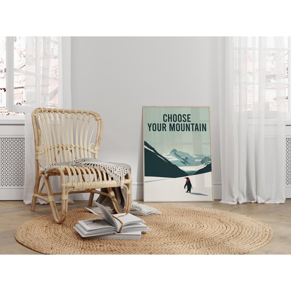 Choose Your Mountain Poster Lone Penguin Poster Option , Poster Print Only
