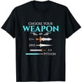 thumbnail image 1 of Choose Your Programming Weapon Funny Computer Python Coding T-Shirt, 1 of 5