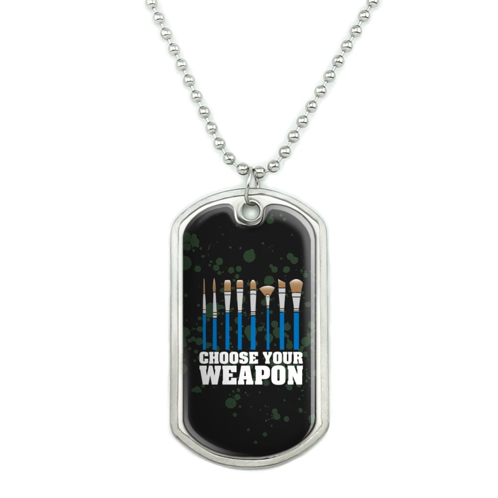 Paintbrush necklace pendant deals