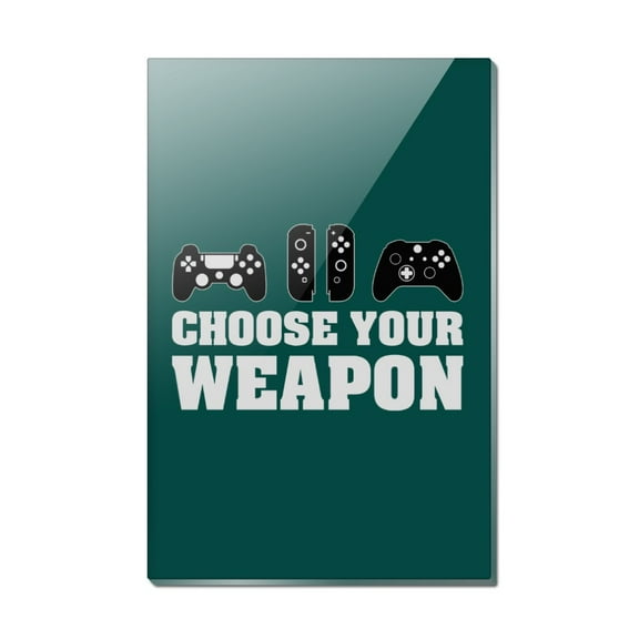 Choose Your Weapon Controllers Games Gamer Rectangle Acrylic Fridge Refrigerator Magnet