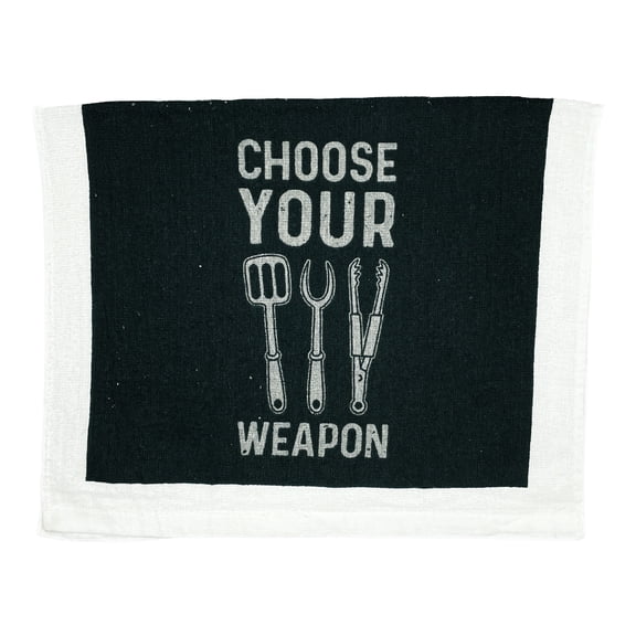 Choose Your Weapon Funny Barbecue Cooking Utensils Tea Towel