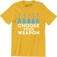 thumbnail image 1 of Choose Your Weapon Guitar Electric Bass Acoustic Funny Birthday Gift Tee Shirt, 1 of 4