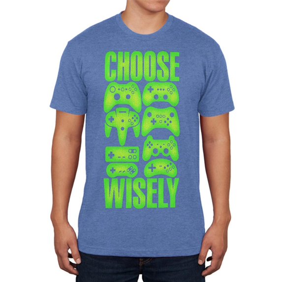 choose your weapon wisely video games mens soft t shirt