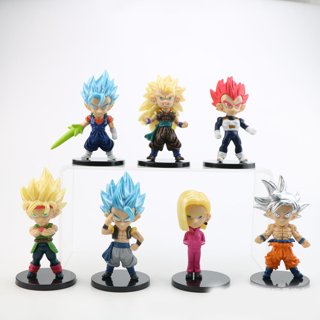 6PC Dragon Ball Z Figures Set Saiyan Goku Son Blue Gokou Vegeta Broly 7in.  Dragon Ball Super DBS Anim Cartoon Figure (Bulk Package) 