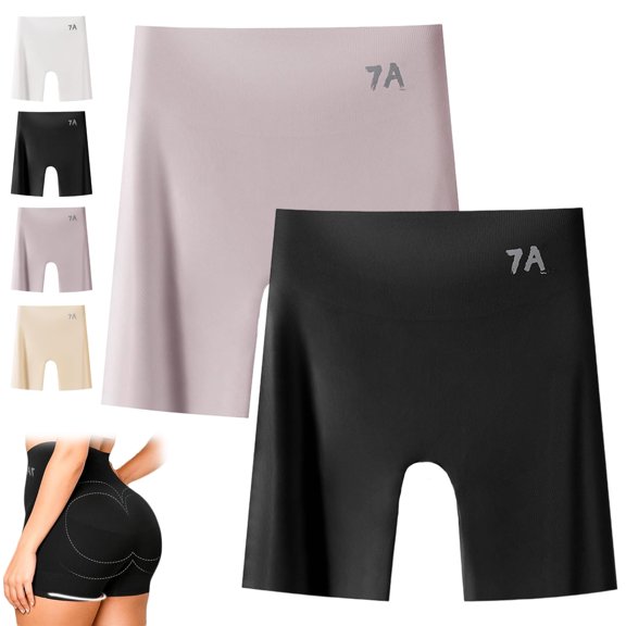 Choosemuc Underwear, High-Waist & Butt-Lifting Ice Silk Panties, Invisible Seamless Design, 3-in-1 Panty Shorts (2pcs-c, XX-Large)