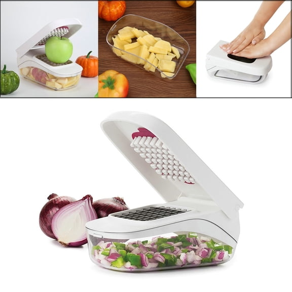 Chop Box Food Dicer Quick Vegetable Chopper with Container, Chop Box for Fries Salad Chopper Food Chopper, Chopper Vegetable Cutter for Dicing Cutting