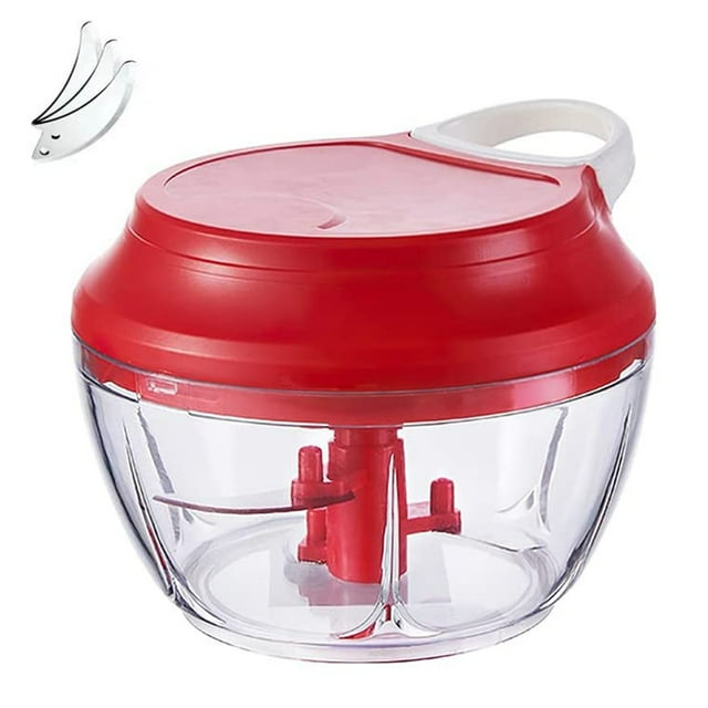 Chop Dice Puree Vegetables Onions Tomatoes Garlic Meats and Nuts in Just Seconds for Delicious Meals,Red