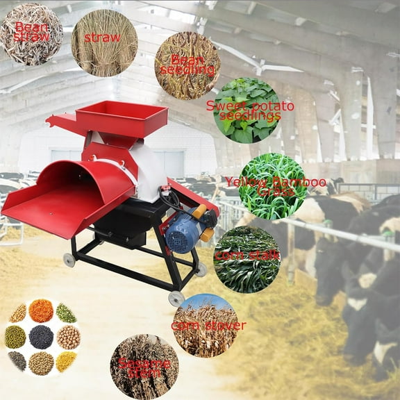 Chop Hay Cutter Shatter All-in-One Machine Cutting Kneading Shredding No Plug 220V 4KW