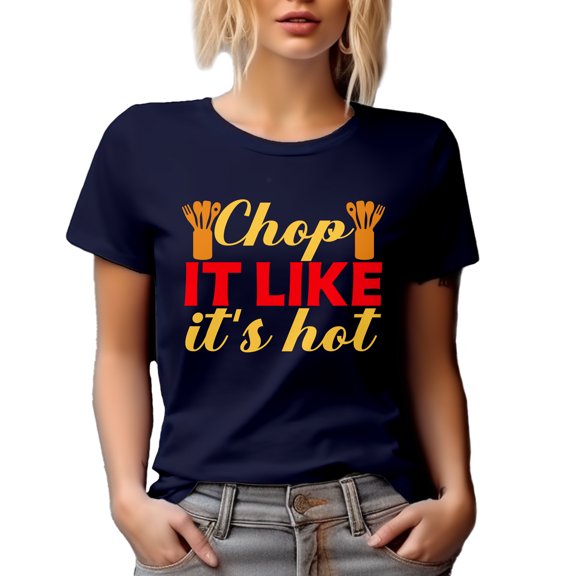 Chop It Like It's Hot Cooking Tools Set Home Gift Idea For Food Lover Navy Blue T-Shirt, Large