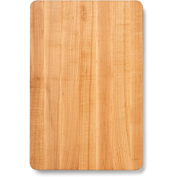 Chop-N-Slice Series Rectangular Wooden Maple Cutting Board 16”x10” – 1” Thick, 4.5-lb Reversible Butcher Block with Eased Corners, Edge-Grain – Made in the USA