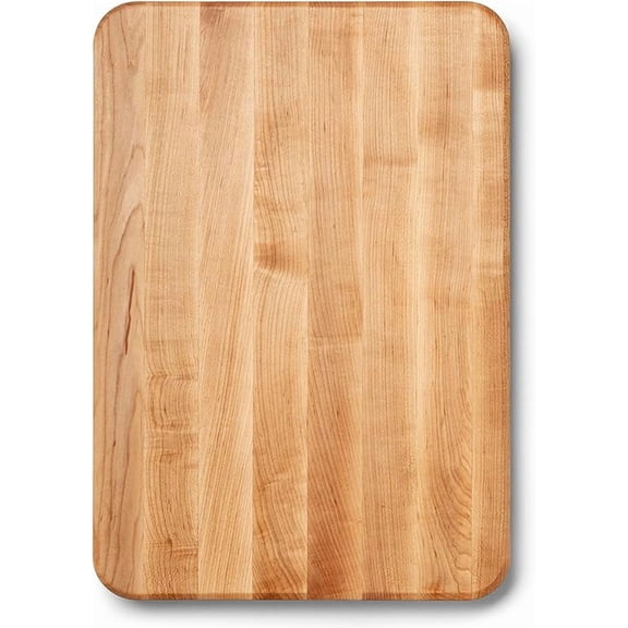 Chop-N-Slice Series Rectangular Wooden Maple Cutting Board 18”x12” – 1.25” Thick, 8-lb Reversible Butcher Block with Eased Corners, Edge-Grain & Finger Grips – Made in the USA