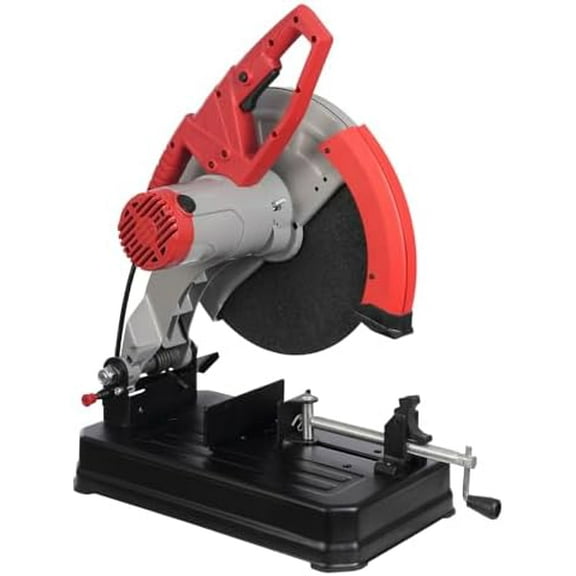 Chop Saw, 2800W 3900RPM Steel Cutting Machine, 0-45Degrees Adjustable Angle Miter Saw with 14in Blade, Adjustable Angle Heavy Duty Metal Chop Machine for Cutting Metal, Rebar, Iron, Aluminum