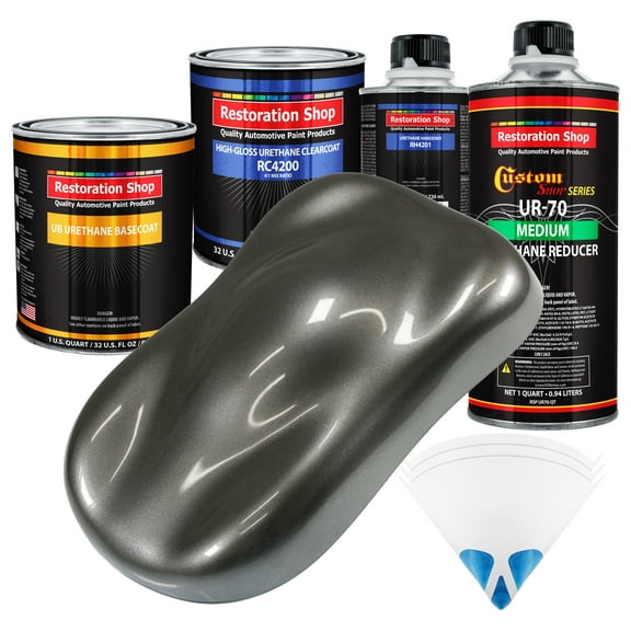 Chop Top Silver Metallic Quart URETHANE BASECOAT CLEARCOAT Car Auto Paint Kit
