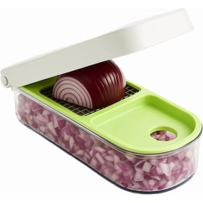 Chop Wizard, Vegetable and Fruit Chopper with 2 Cup Base, Stainless Steel Blades, Dishwasher Safe