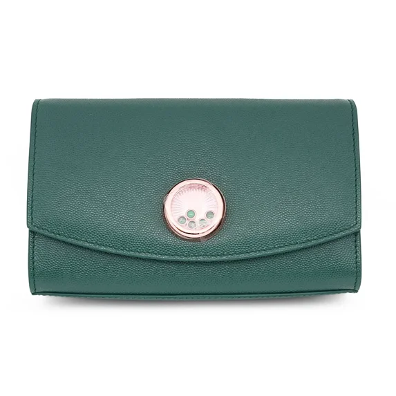 Chopard Happy Malachite Cabochons Green Grained Leather Handbag 95000-0991