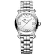 Chopard Happy Sport 30mm White Floating Diamond Dial Steel Womens Watch 278590-3002