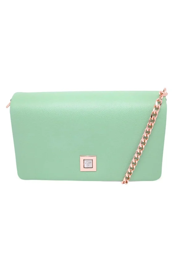 Ice Cube in Mint Green Grained Leather Shoulder Bag 95000-1173