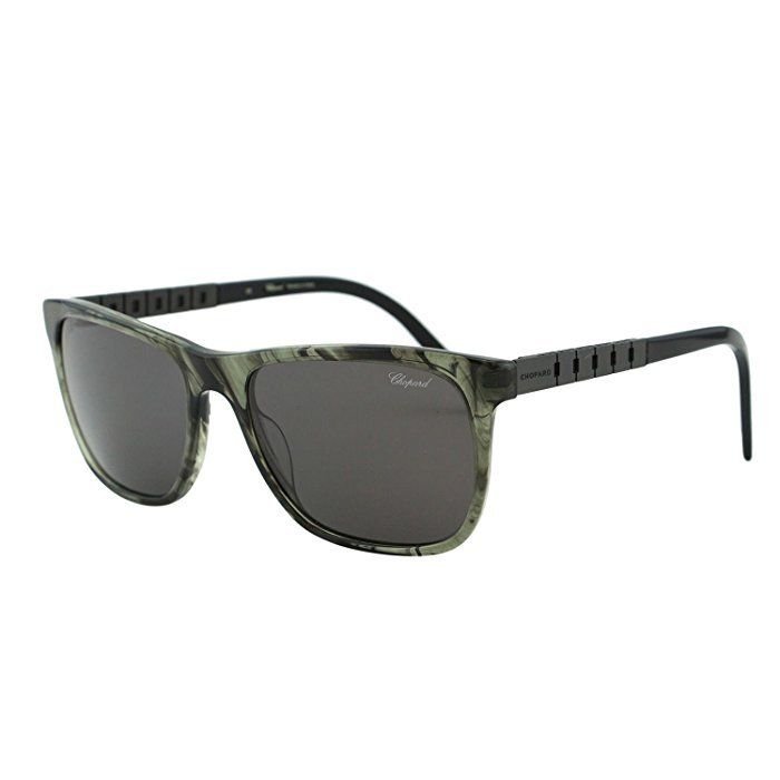 Chopard SCH152 P59P Men Clear Gray Rectangular Polarized Racing Style Sunglasses