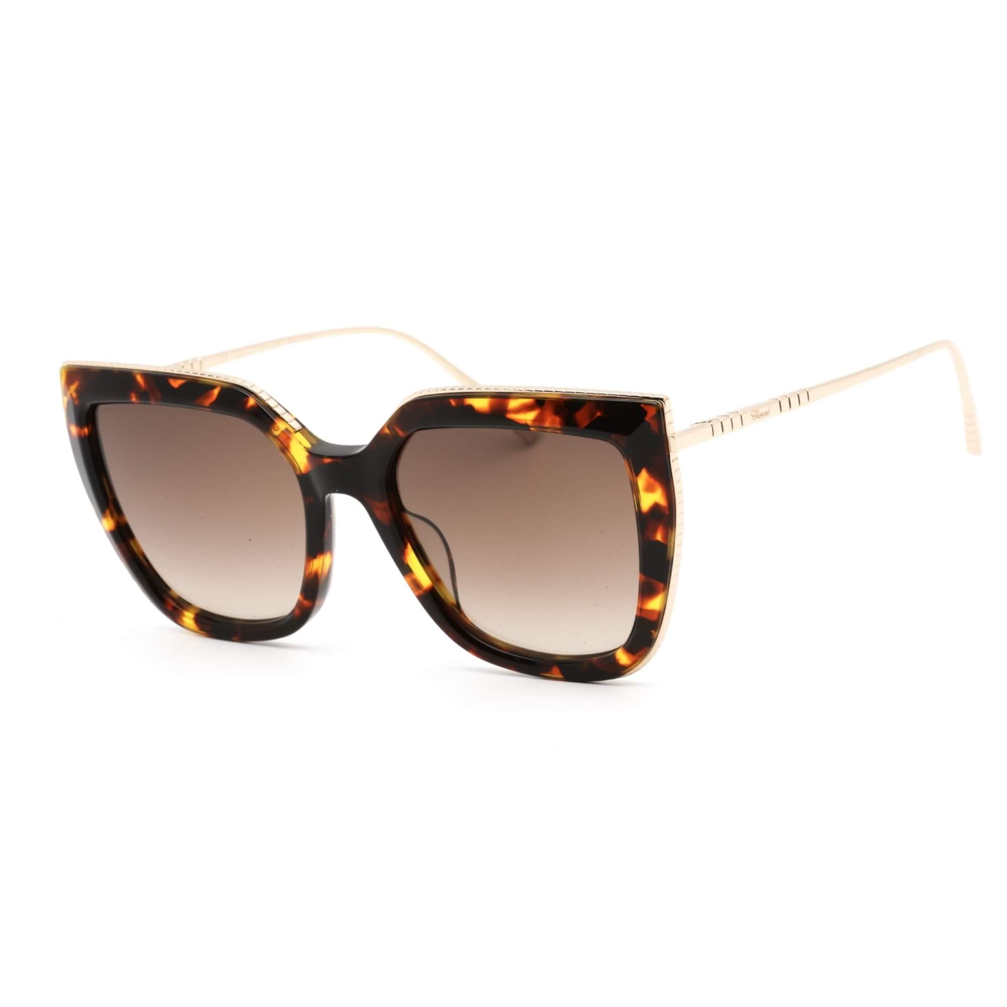 サングラス Chopard SS25 Woman SUNGLASSES (SCH319M 0745 BROWN) Chopard SCH319M 0745 Women's Shiny Havana/Gold Plastic