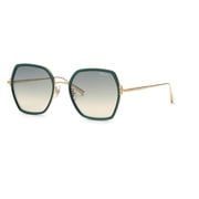 Chopard SCHL02V 300K 54mm Square Sunglasses Womens Gold & Green