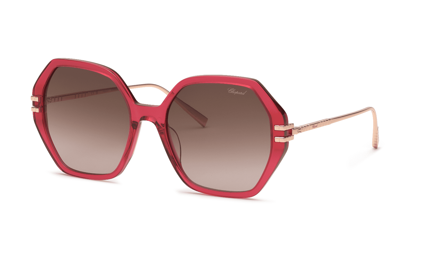 New Chopard Geometric Octogon Sunglasses SCH370M Dark Havana Gold 57 19 135 Kits.ca -- Chopard SCH370M main image 2