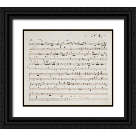 Chopin, Fryderyk 13x12 Black Ornate Wood Framed with Double Matting Museum Art Print Titled - Valse Opus 70 No.1 In G Flat Major