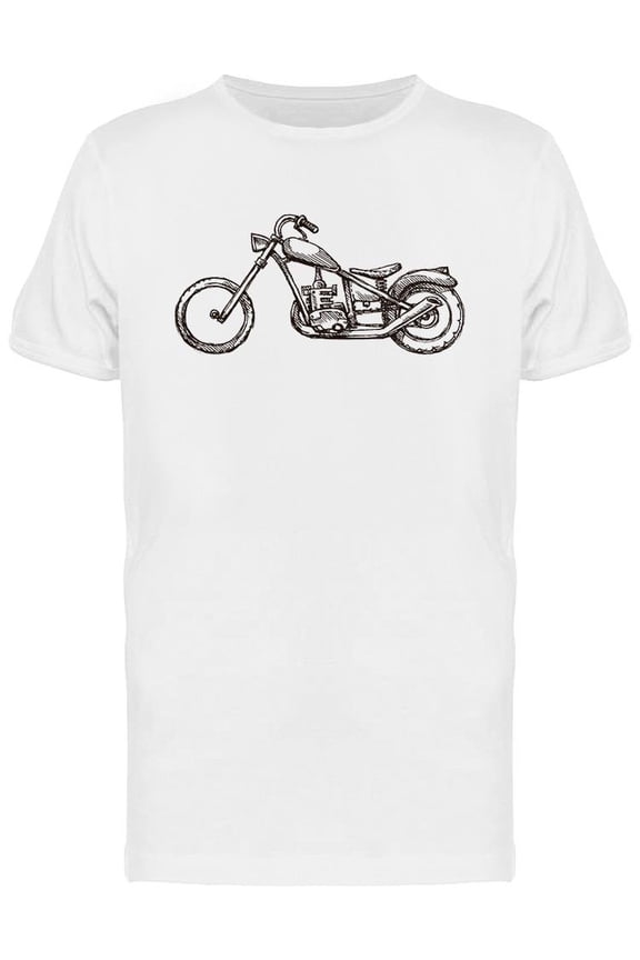 Chopper Motorcycle Sketch Design T-Shirt Men -Image by Shutterstock, Male x-Large