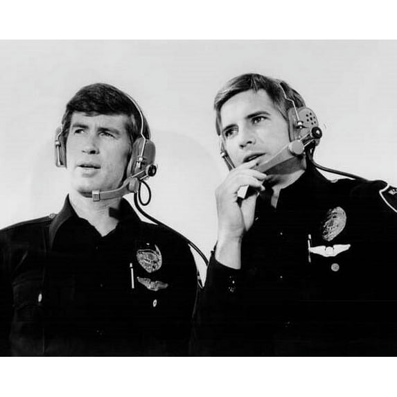 Chopper One TV series Dirk Benedict Jim McMullan wear headphones 8x10 photo