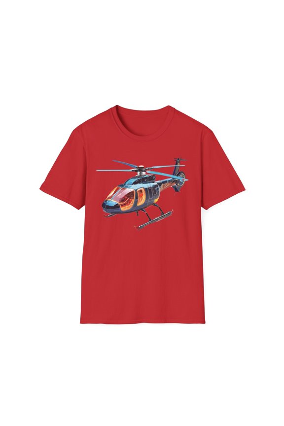 Chopper Helicopter Graphic Unisex Cotton Softstyle Short Sleeve Tee 6