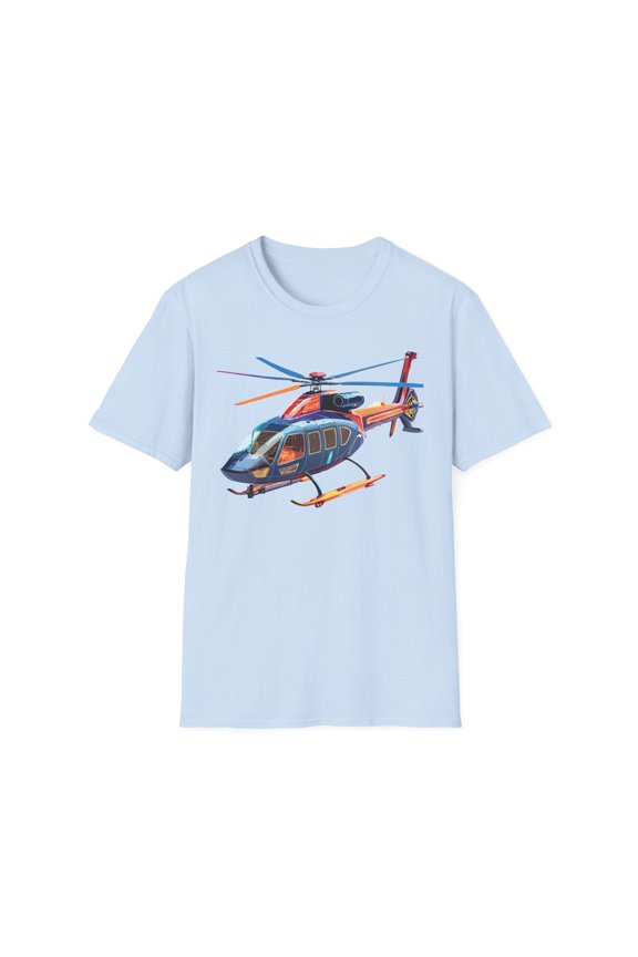 Chopper Helicopter Graphic Unisex Cotton Softstyle Short Sleeve Tee 4