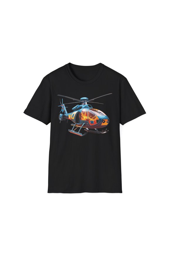 Chopper Helicopter Graphic Unisex Cotton Softstyle Short Sleeve Tee 2