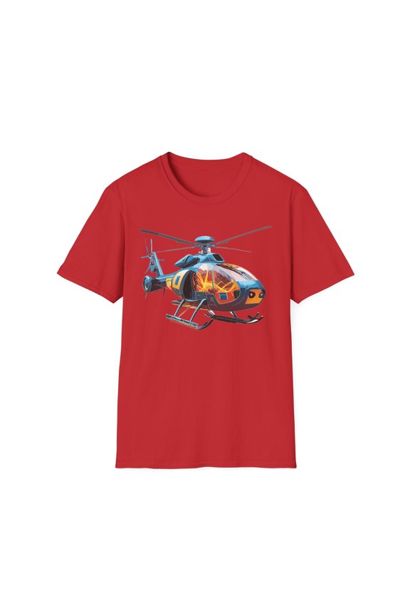 Chopper Helicopter Graphic Unisex Cotton Softstyle Short Sleeve Tee 2