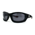 thumbnail image 1 of Choppers Classic Foam Pad Goggle Style Wrap Biker Sunglasses Matte Black Red Black, 1 of 4