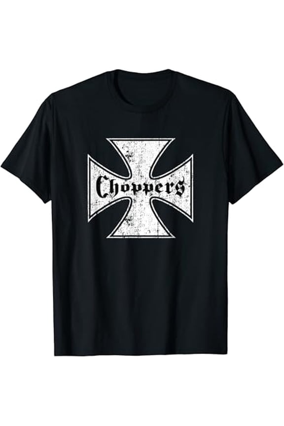 Choppers Iron Cross Cool Vintage Biker T-Shirt, Vintage Birthday Gift