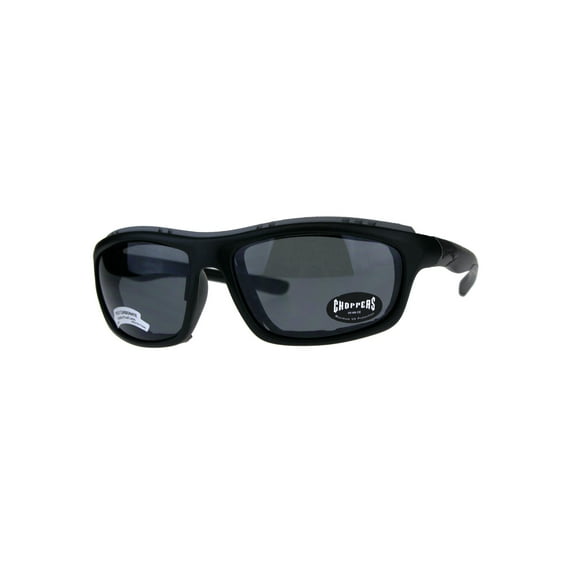 Choppers Windbreaker Foam Pad Motorcycle Riding Goggle Sunglasses All Black